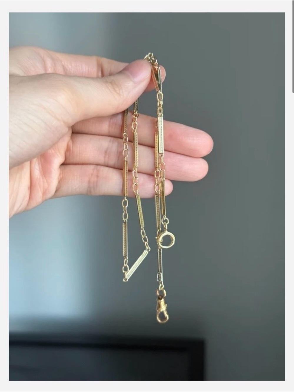 Elegant 14k Gold Bar Link Watch Chain Necklace - Women
